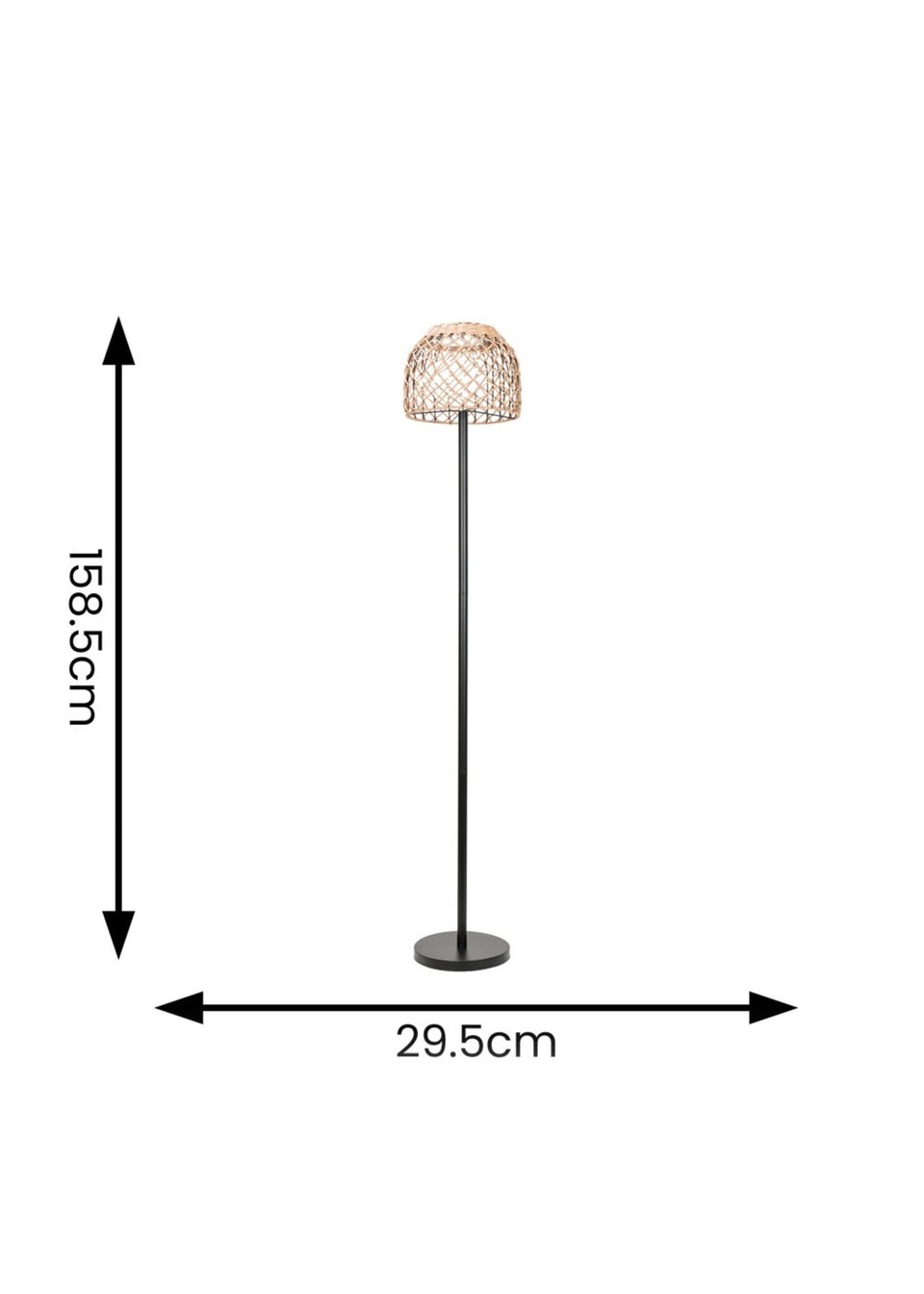 ValueLights Solar Outdoor Rattan Shade Floor Lamp With Integrated LED's