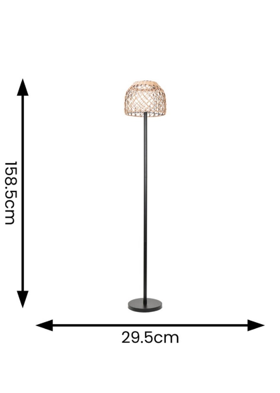 ValueLights Solar Outdoor Rattan Shade Floor Lamp With Integrated LED's