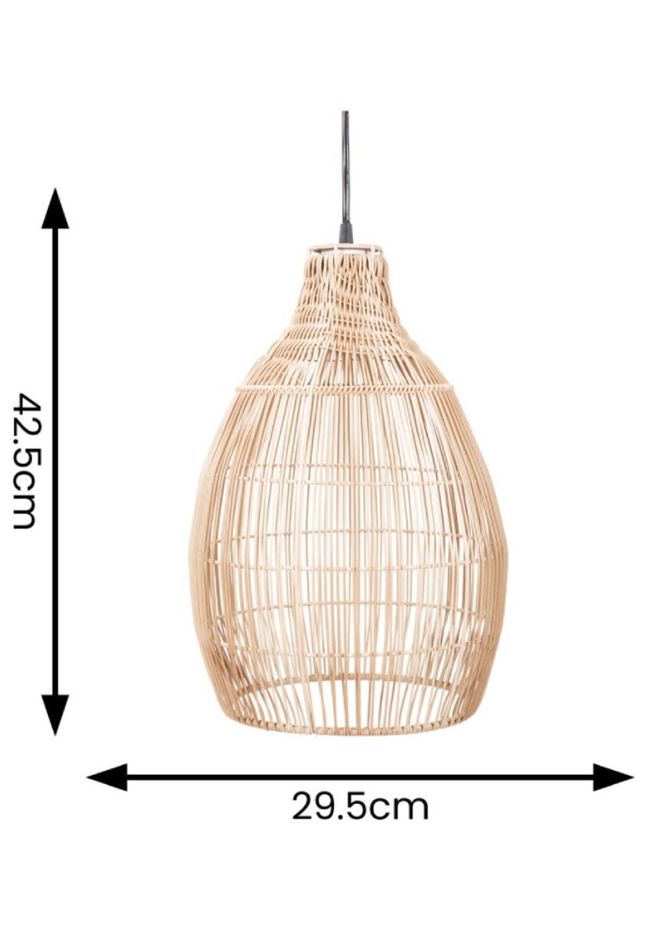 ValueLights Solar Natural Teardrop Outdoor Pendant Light With Integrated LED's (42.5cm x 29.5cm x 29.5cm)
