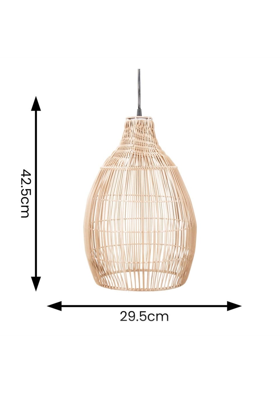 ValueLights Solar Natural Teardrop Outdoor Pendant Light With Integrated LED's (42.5cm x 29.5cm x 29.5cm)