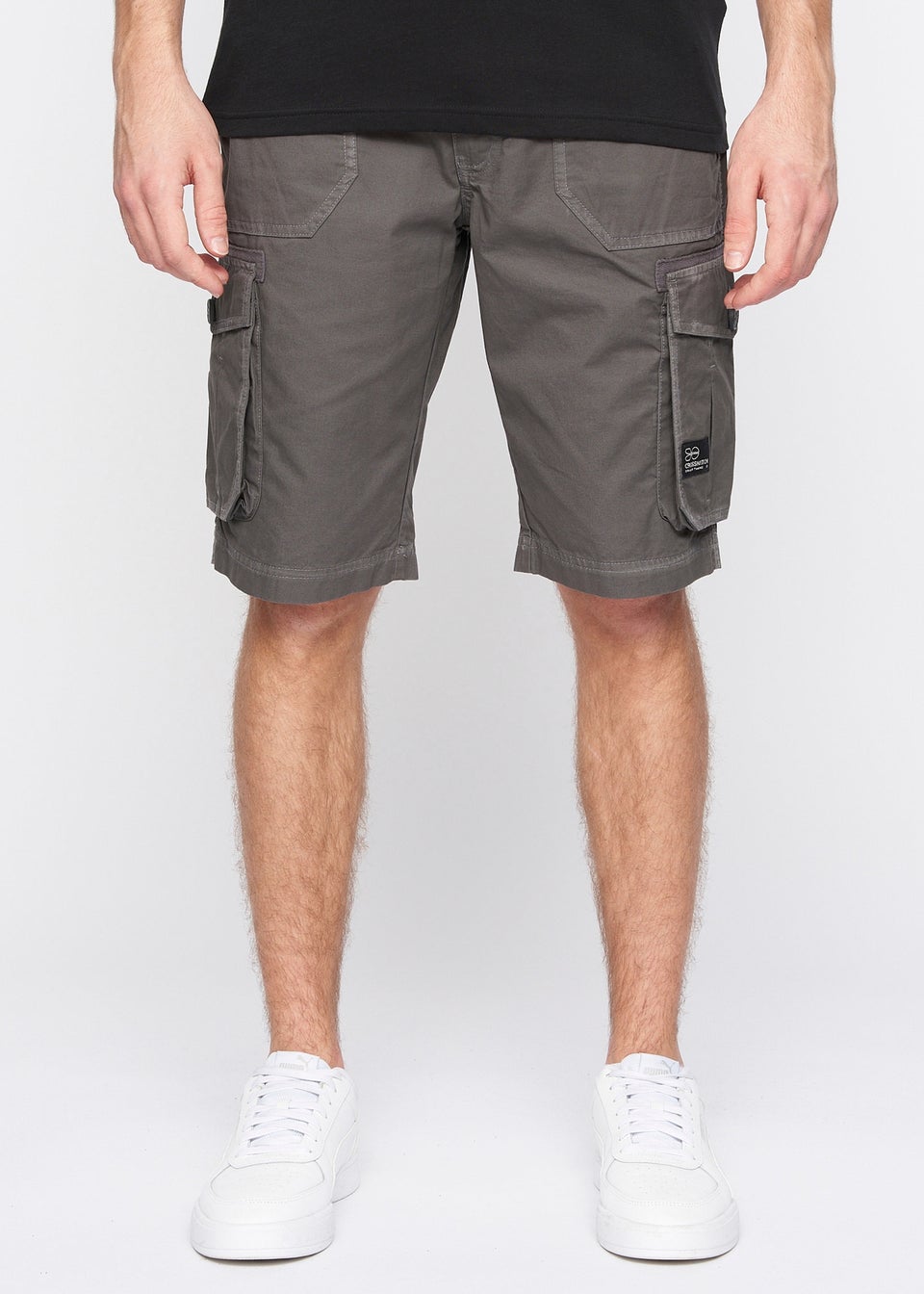 Crosshatch Charcoal Kyron Cargo Shorts