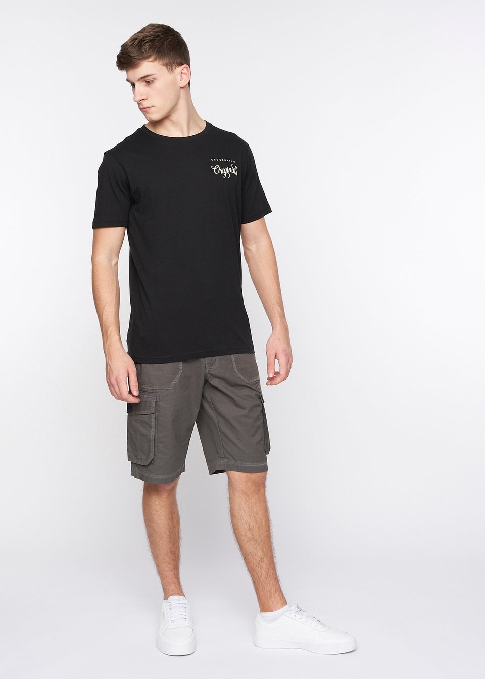 Crosshatch Charcoal Kyron Cargo Shorts