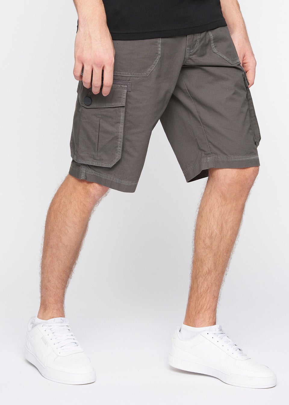 Crosshatch Charcoal Kyron Cargo Shorts