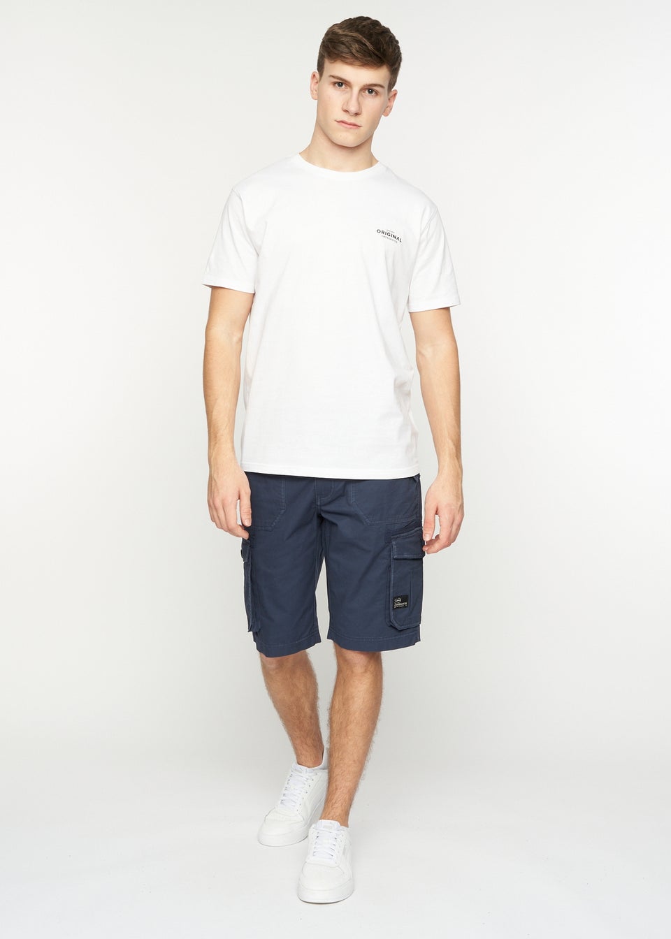 Crosshatch Navy Kyron Cargo Shorts