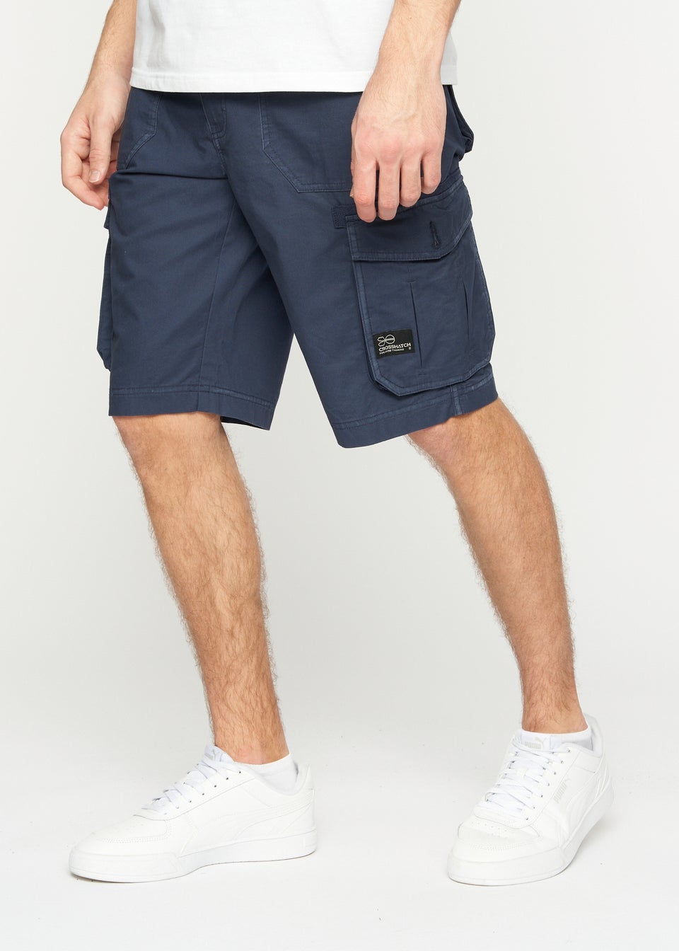 Crosshatch Navy Kyron Cargo Shorts