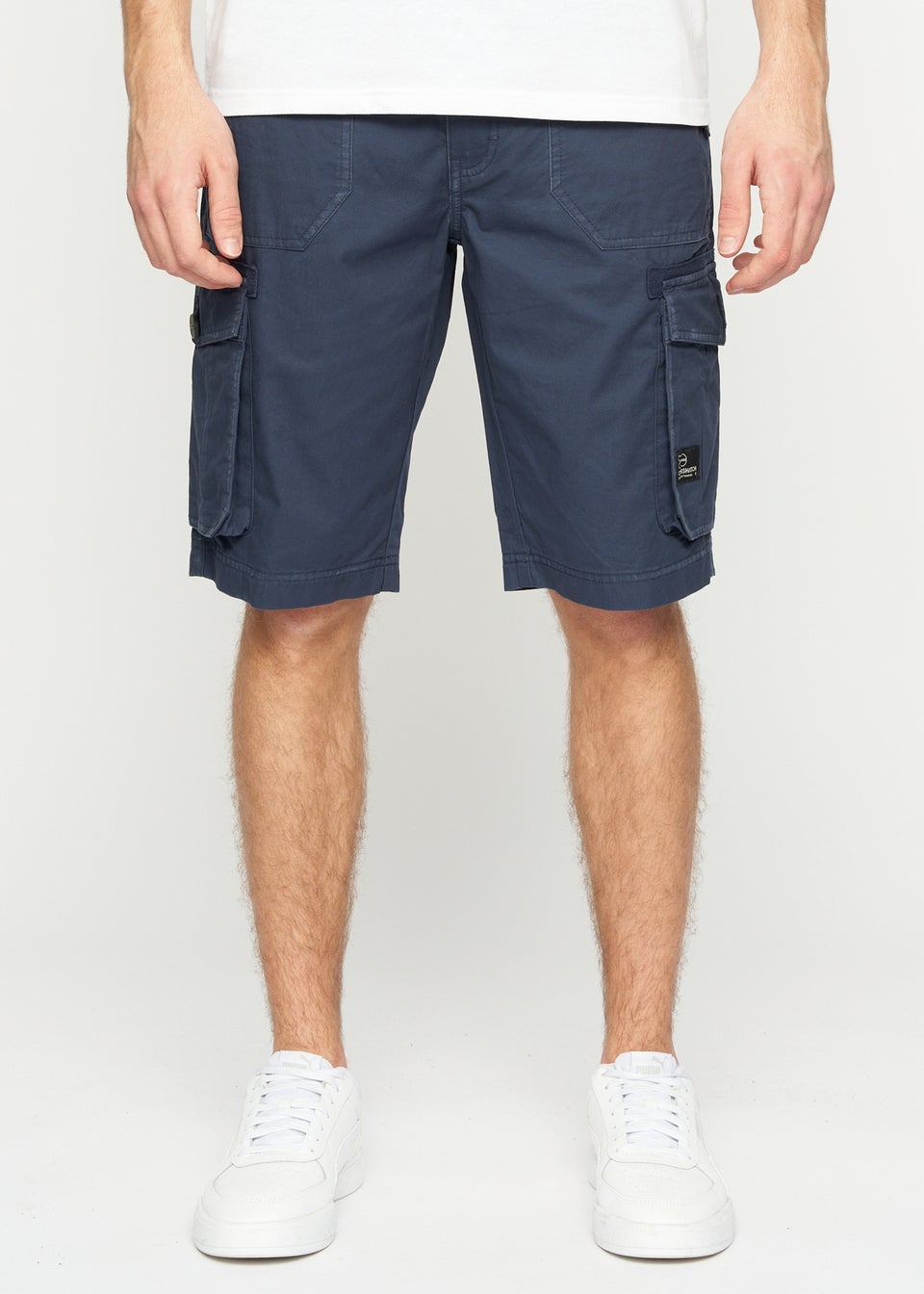 Crosshatch Navy Kyron Cargo Shorts