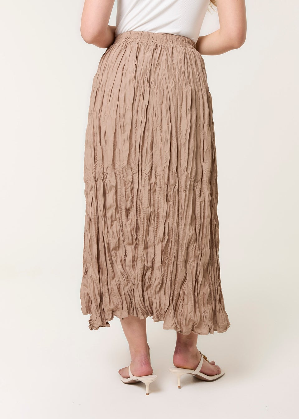 Blue Vanilla Mocha Crinkled Texture Skirt