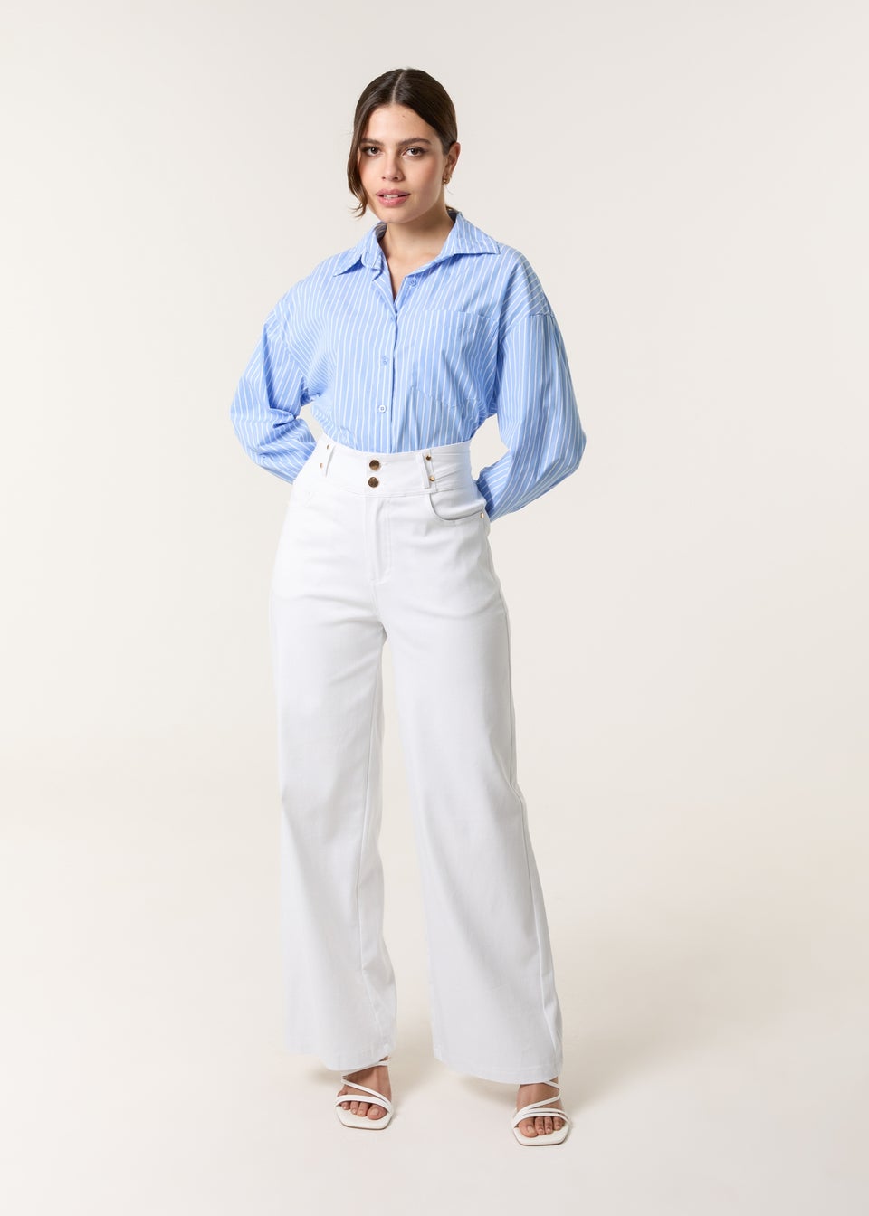 Blue Vanilla White High Waisted Jeans