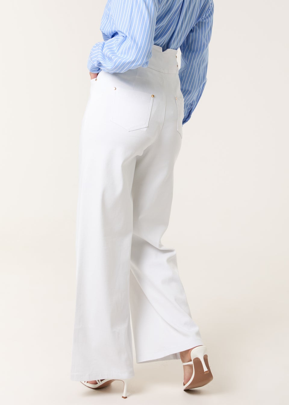 Blue Vanilla White High Waisted Jeans