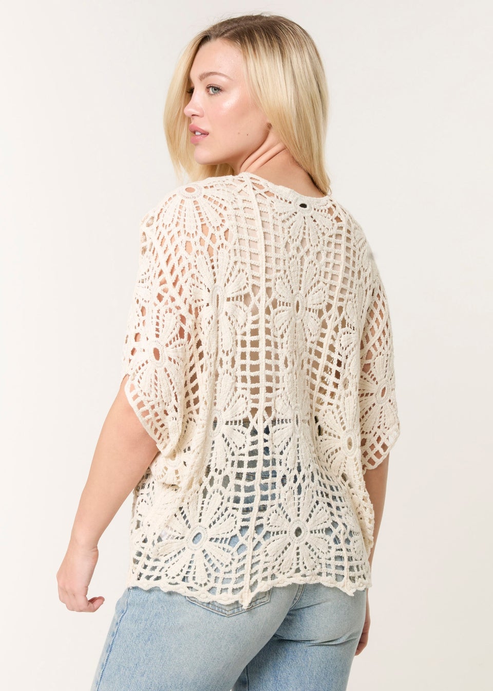 Blue Vanilla Stone Daisy Crotchet Top