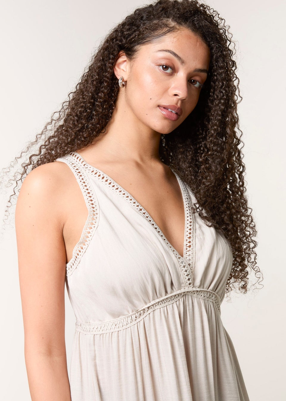 Blue Vanilla Stone Maxi V Neck Dress