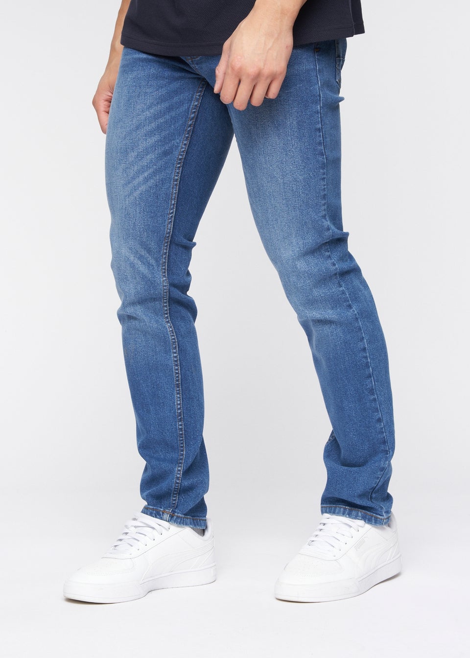 Crosshatch Stone Wash Malcolm Slim Fit Jeans
