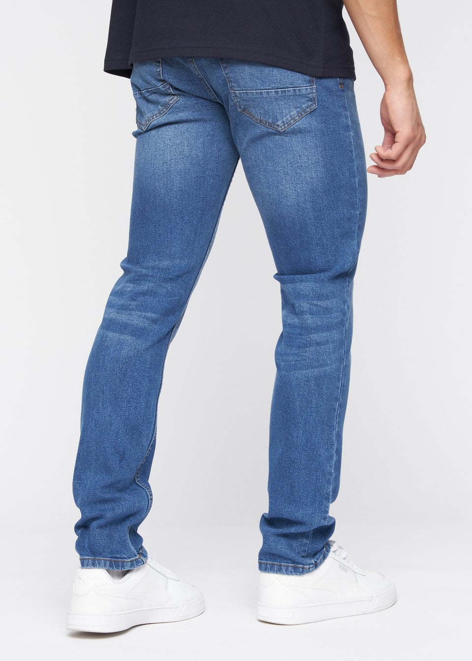 Crosshatch Stone Wash Malcolm Slim Fit Jeans