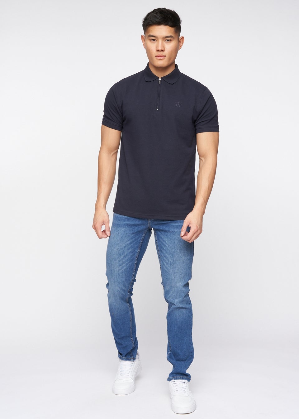 Crosshatch Stone Wash Malcolm Slim Fit Jeans