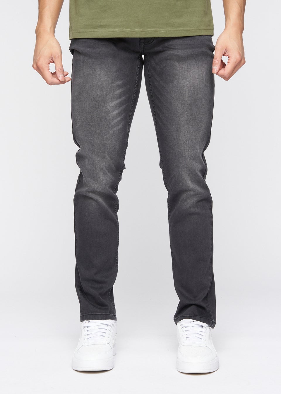 Crosshatch Dark Charcoal Malcolm Slim Fit Jeans
