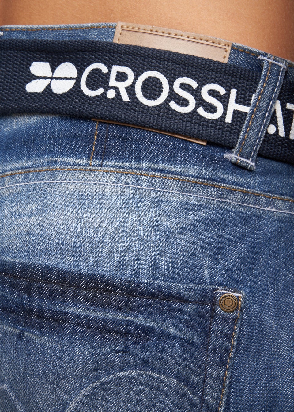 Crosshatch Stone Wash New Embossed Techno Denim Jeans