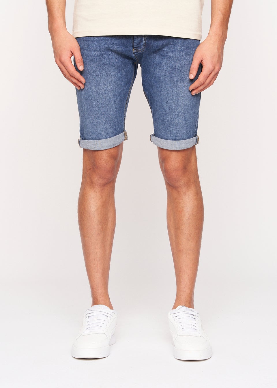 Crosshatch Mid Wash Reestier Denim Shorts