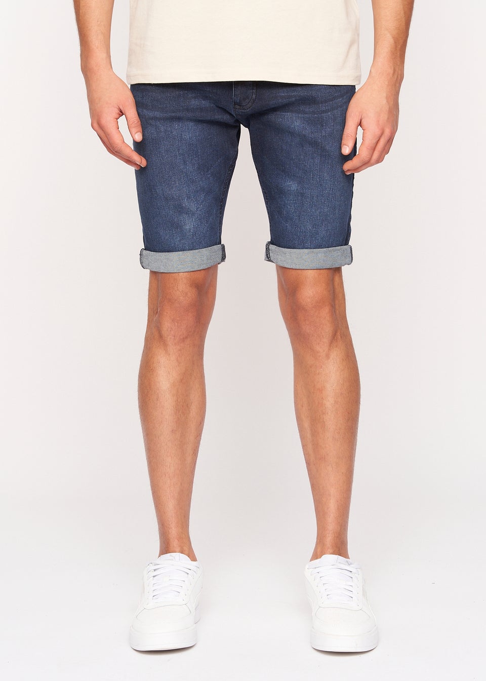 Crosshatch Dark Wash Reestier Denim Shorts