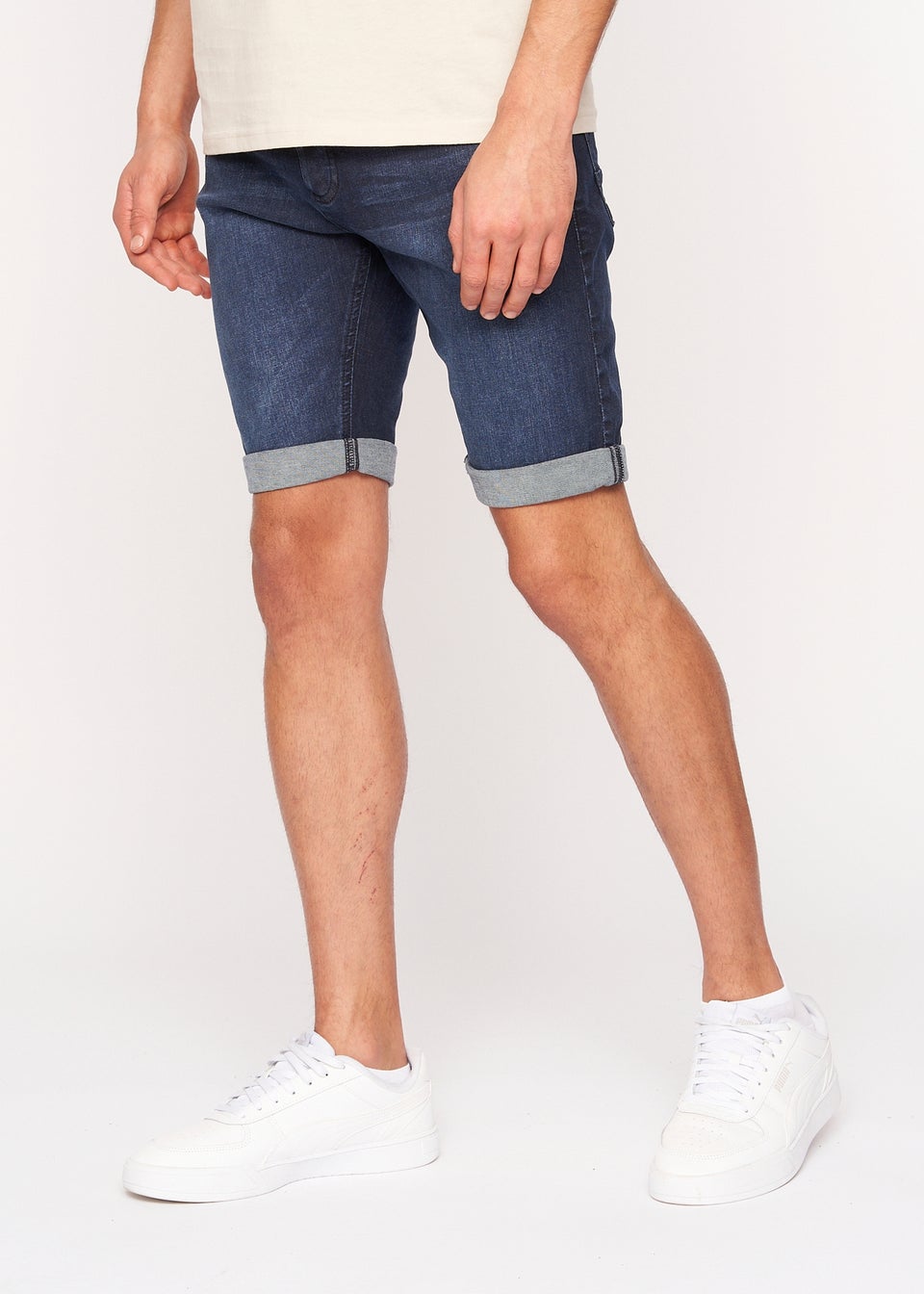Crosshatch Dark Wash Reestier Denim Shorts