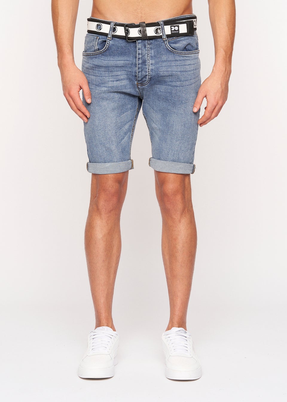Crosshatch Light Wash Reestier Denim Shorts