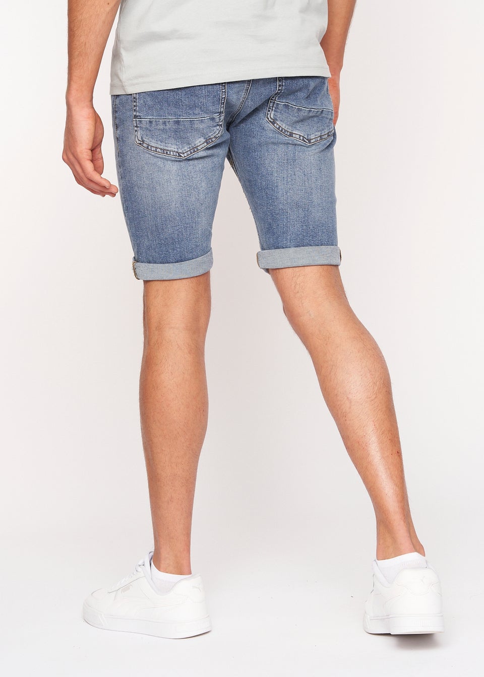 Crosshatch Light Wash Reestier Denim Shorts