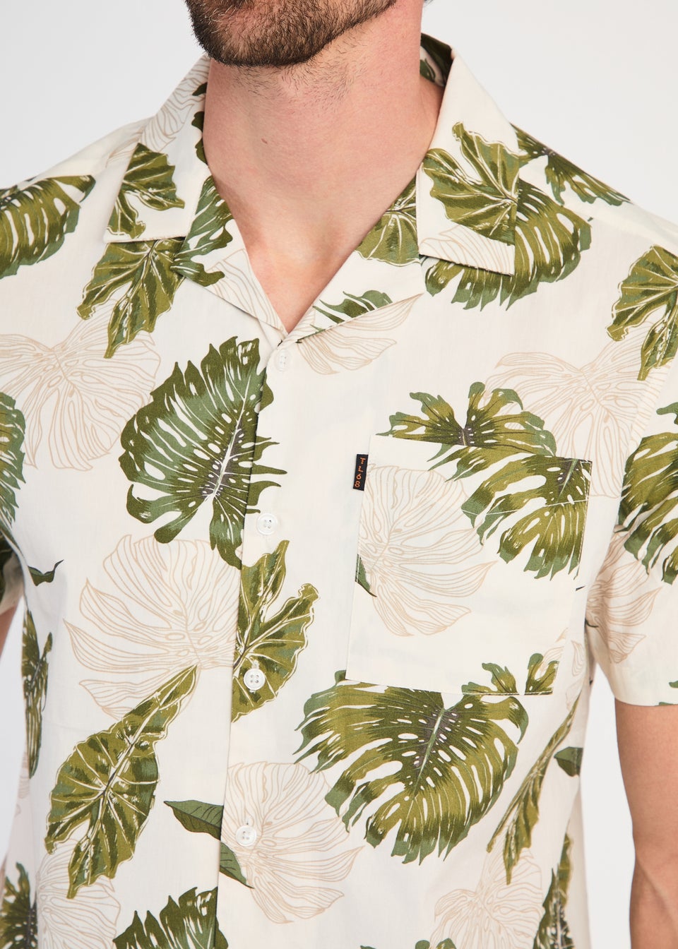Tokyo Laundry Green Cotton Printed Poplin Short Sleeve Shirt