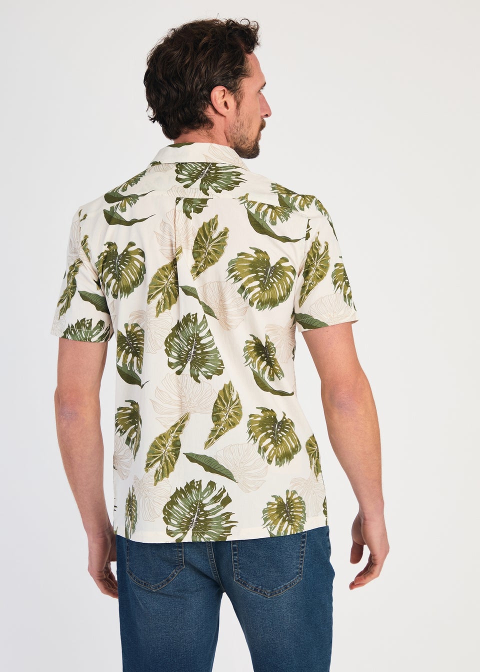 Tokyo Laundry Green Cotton Printed Poplin Short Sleeve Shirt