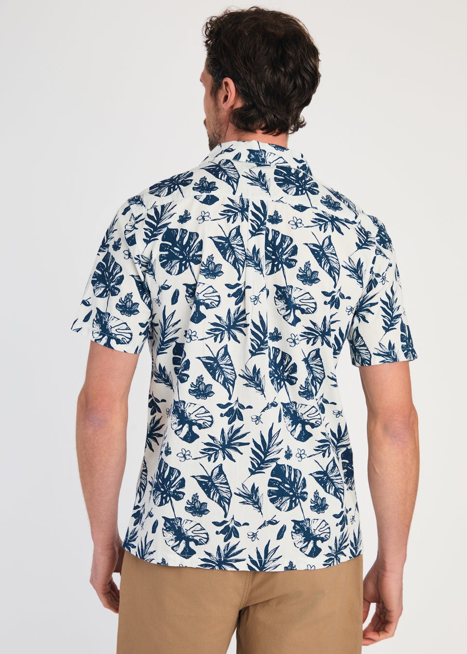 Tokyo Laundry White Cotton Printed Poplin Short Sleeve Shirt
