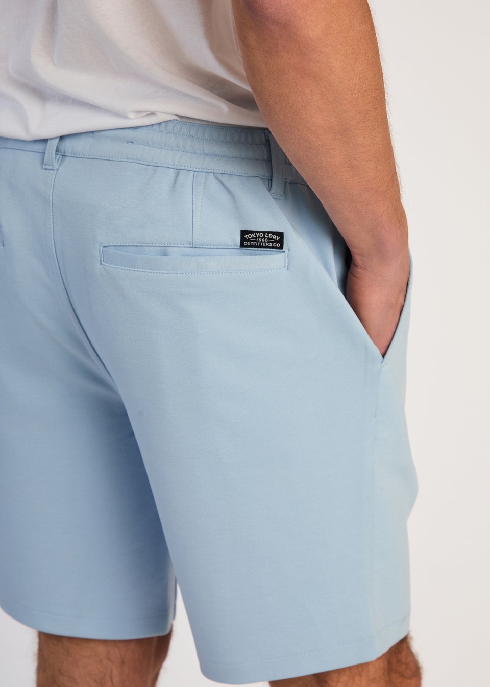 Tokyo Laundry Light Blue Jersey Shorts with Drawstring