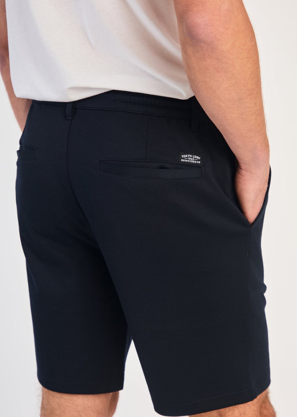 Tokyo Laundry Navy Jersey Shorts with Drawstring