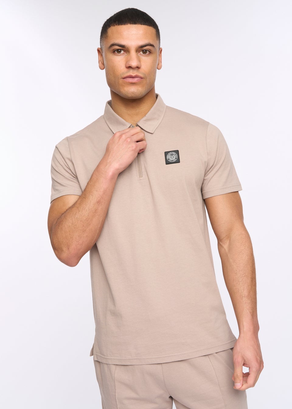 Henleys Taupe Henychill Polo & Short Twinset