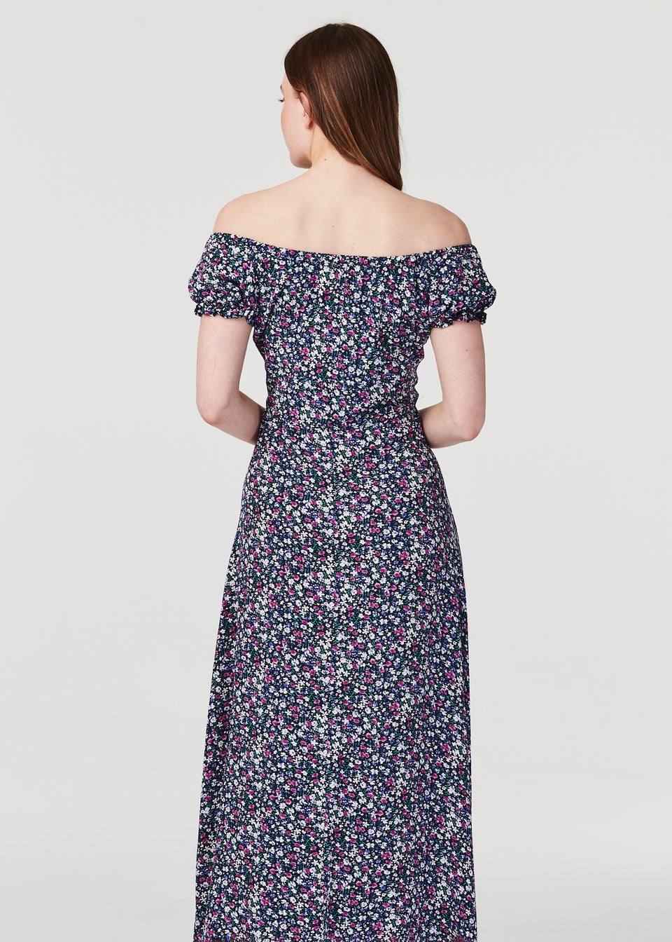 Izabel London Navy Floral Corset Front Maxi Dress