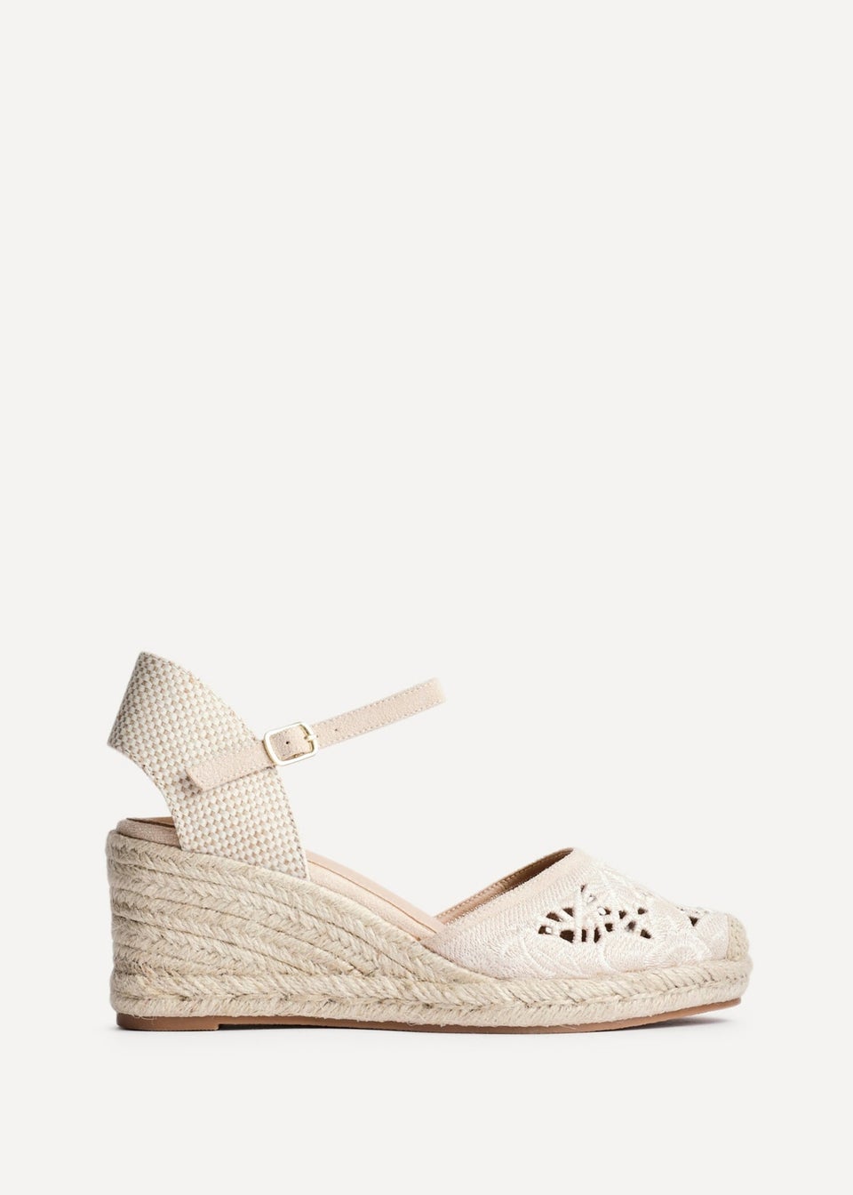 Linzi Kayla Beige Closed Toe Wedge