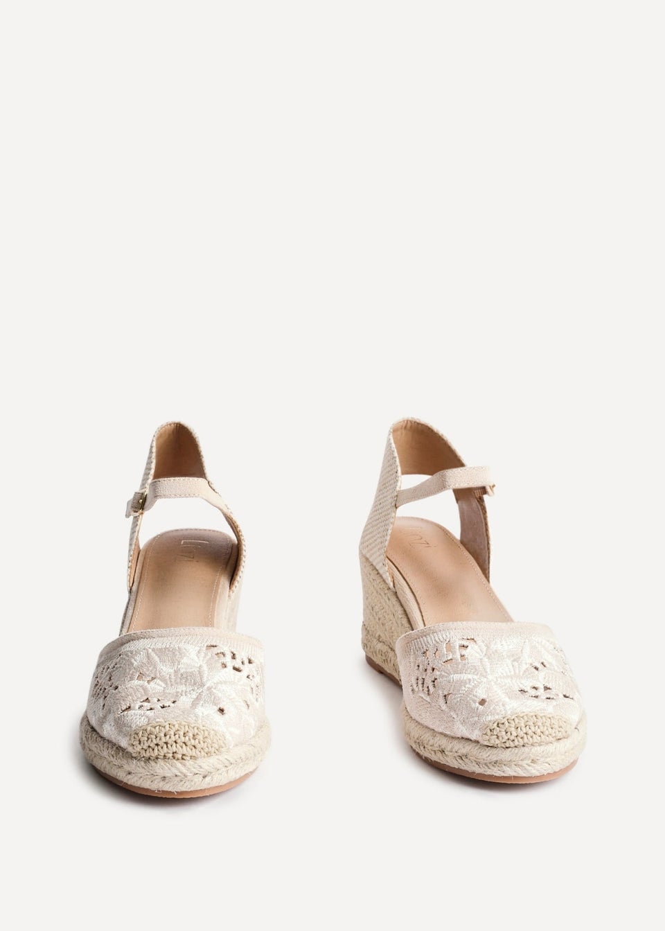 Linzi Kayla Beige Closed Toe Wedge