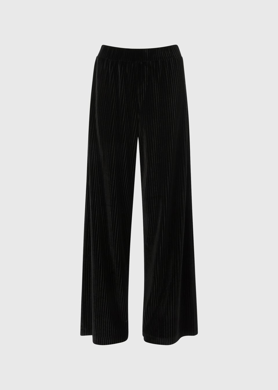 Black Velvet Wide Leg Trousers