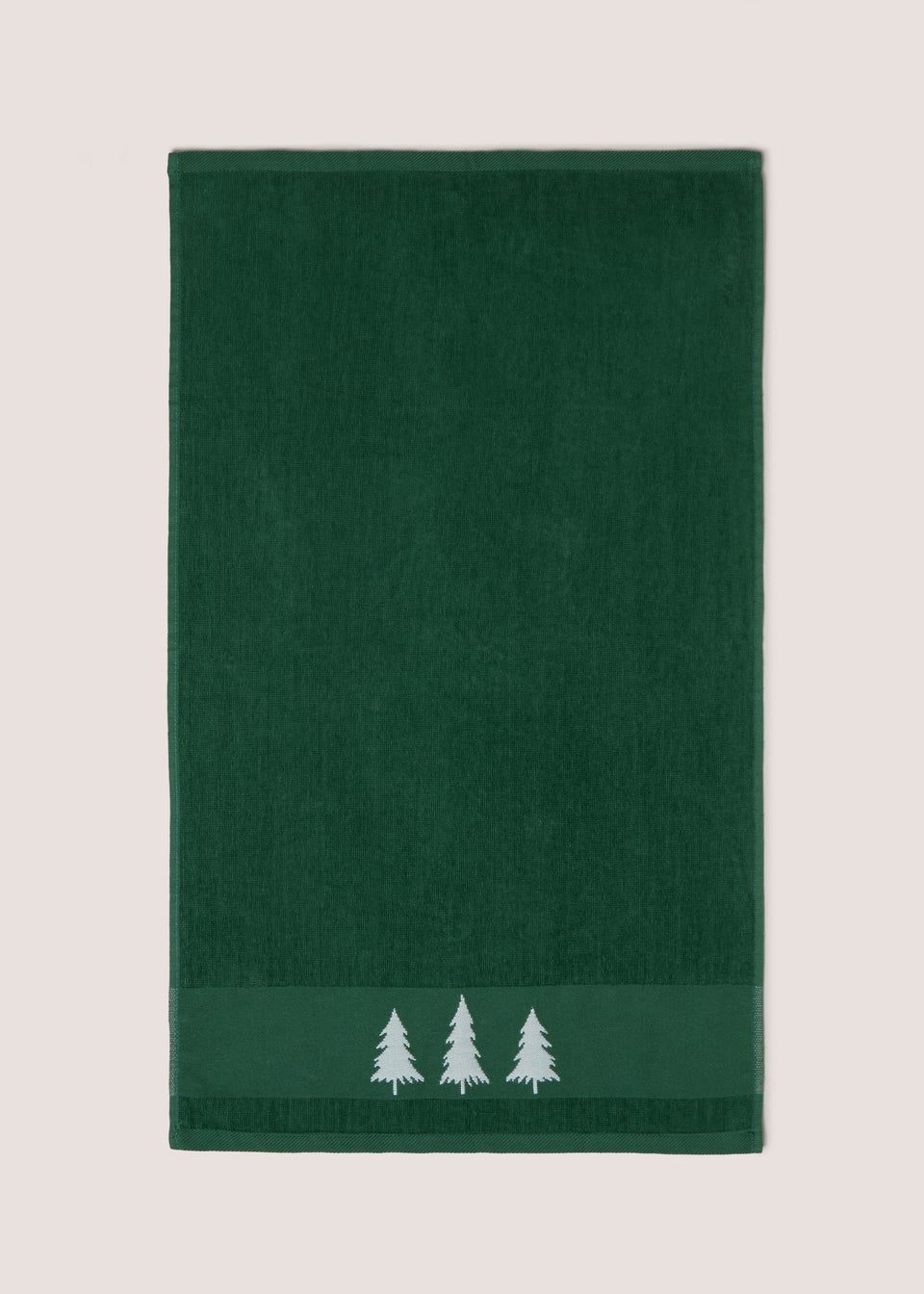 Green Christmas Tree Border Hand Towel