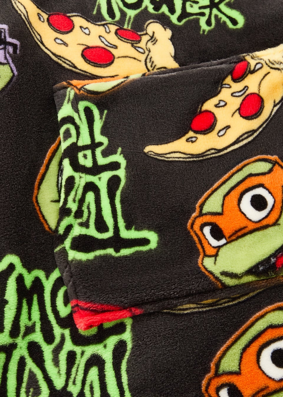 Ninja Turtles Boys Black Snuggle Hoodie (3-13yrs)