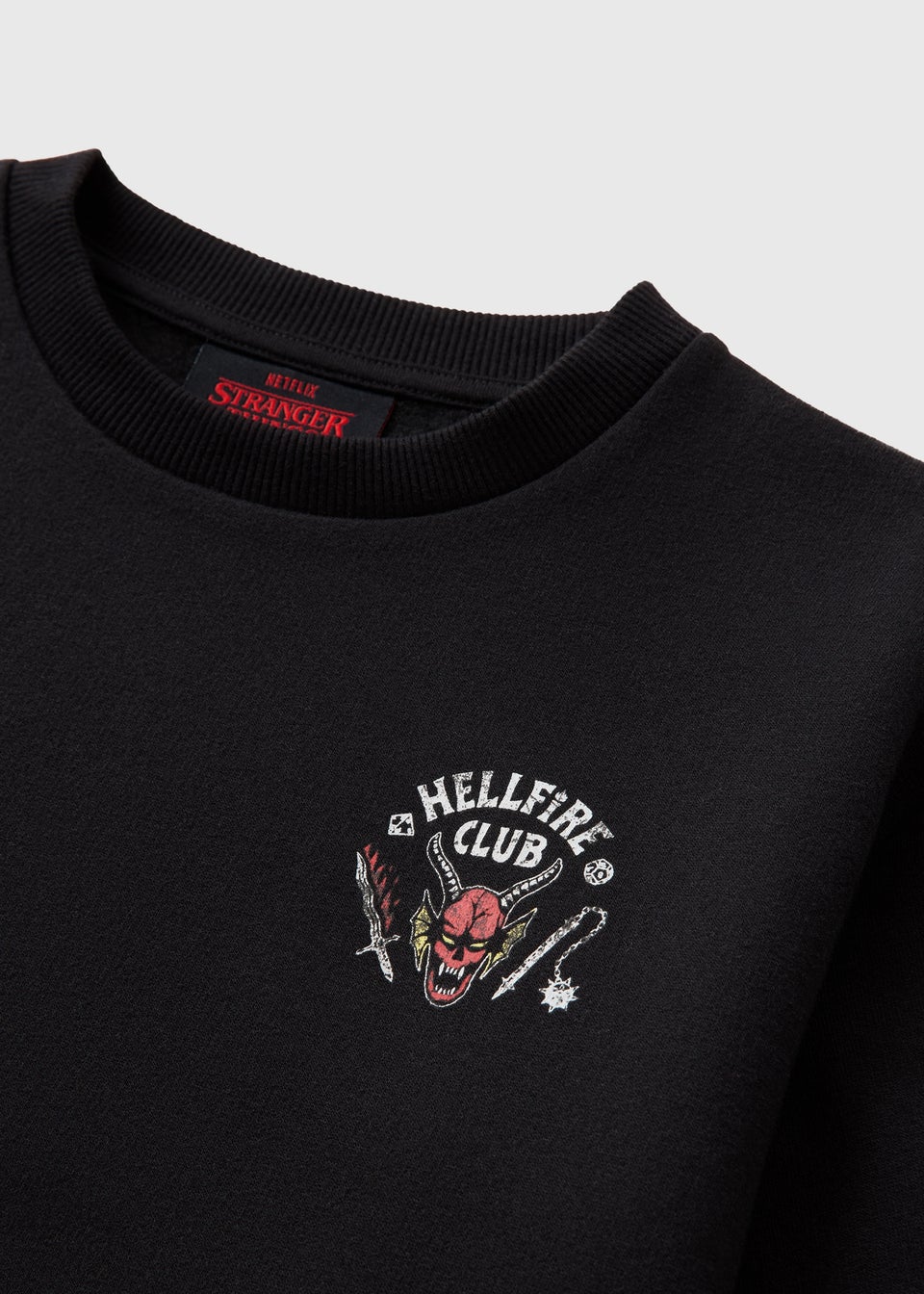 Stranger Things Kids Black Hellfire Club Sweatshirt (7-13yrs)