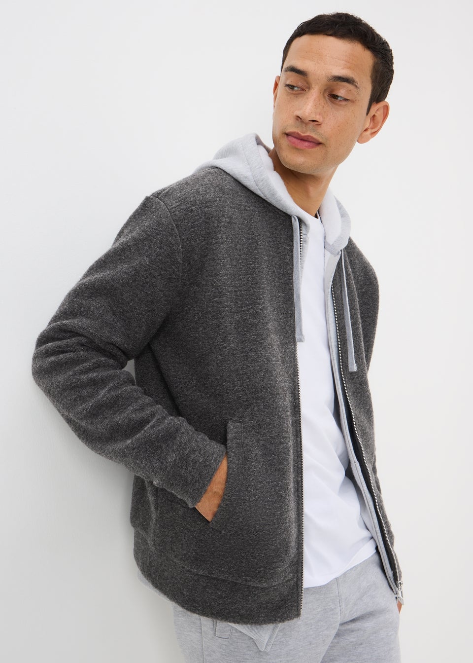 Grey Wool Bomber Jacket