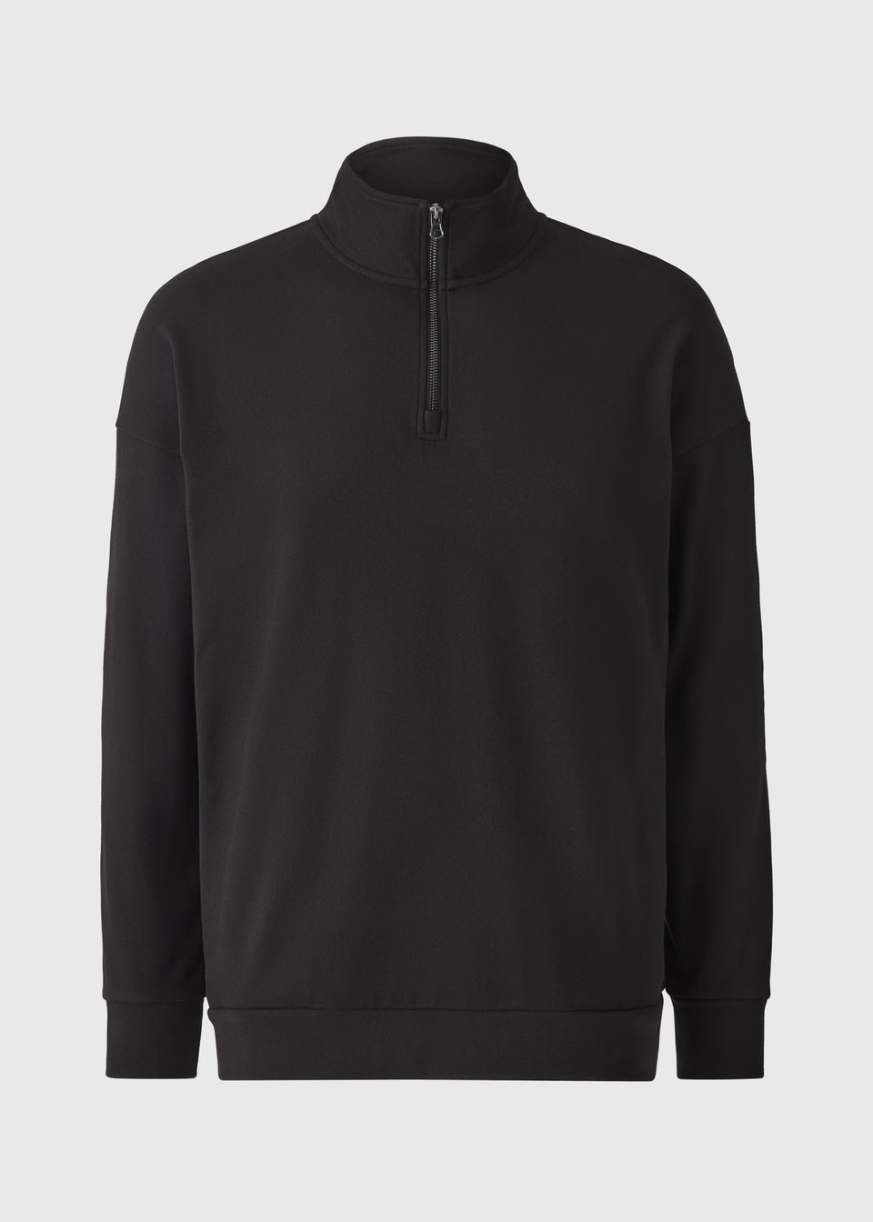 Black Microfleece Quarter Zip Jumper