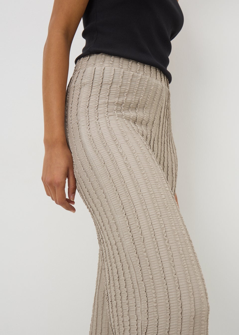 Stone Textured Wide Leg Trousers