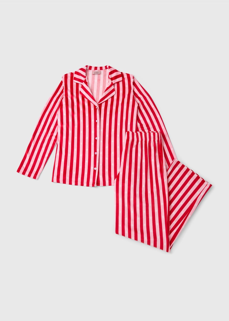 Pink Stripe Satin Traditional Pyjama Set