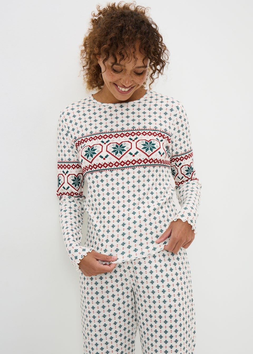 Cream Fairisle Pointelle Mini-Me Pyjama Set
