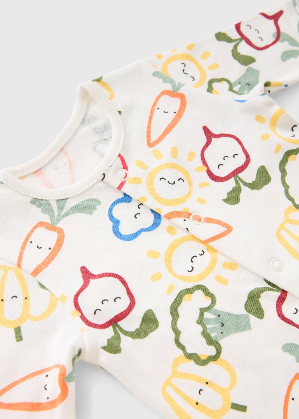 2 Pack Baby Multicolour Vegetable Sleepsuits (Newborn-36mths)