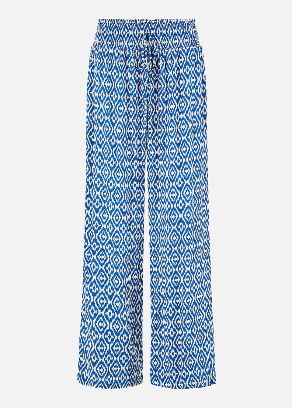 Yumi Blue Geo Print Relaxed Fit Trousers
