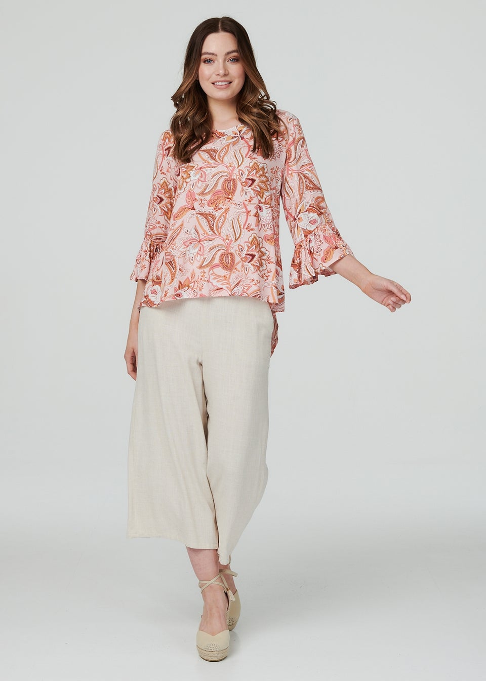 Izabel London Pink Paisley Print Oversized Blouse