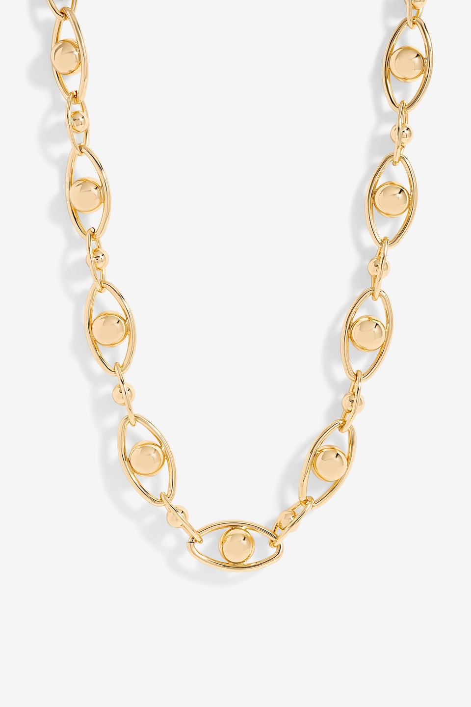 Jon Richard Gold Plated Polished Orb Chain Necklace