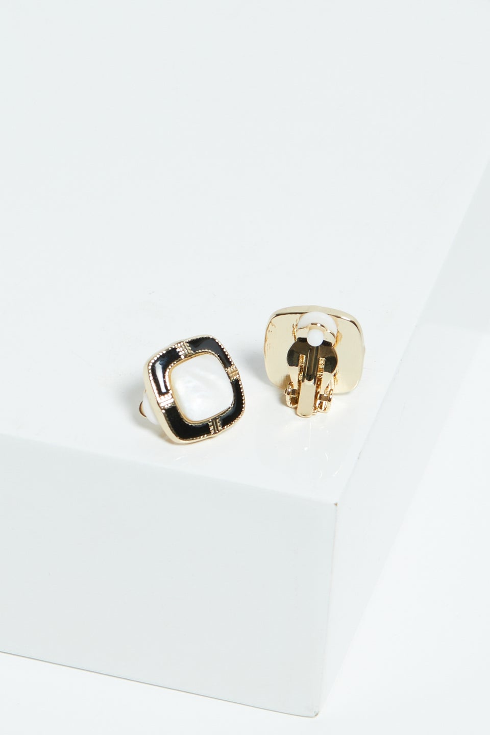 Jon Richard Monocrome Clip Earrings
