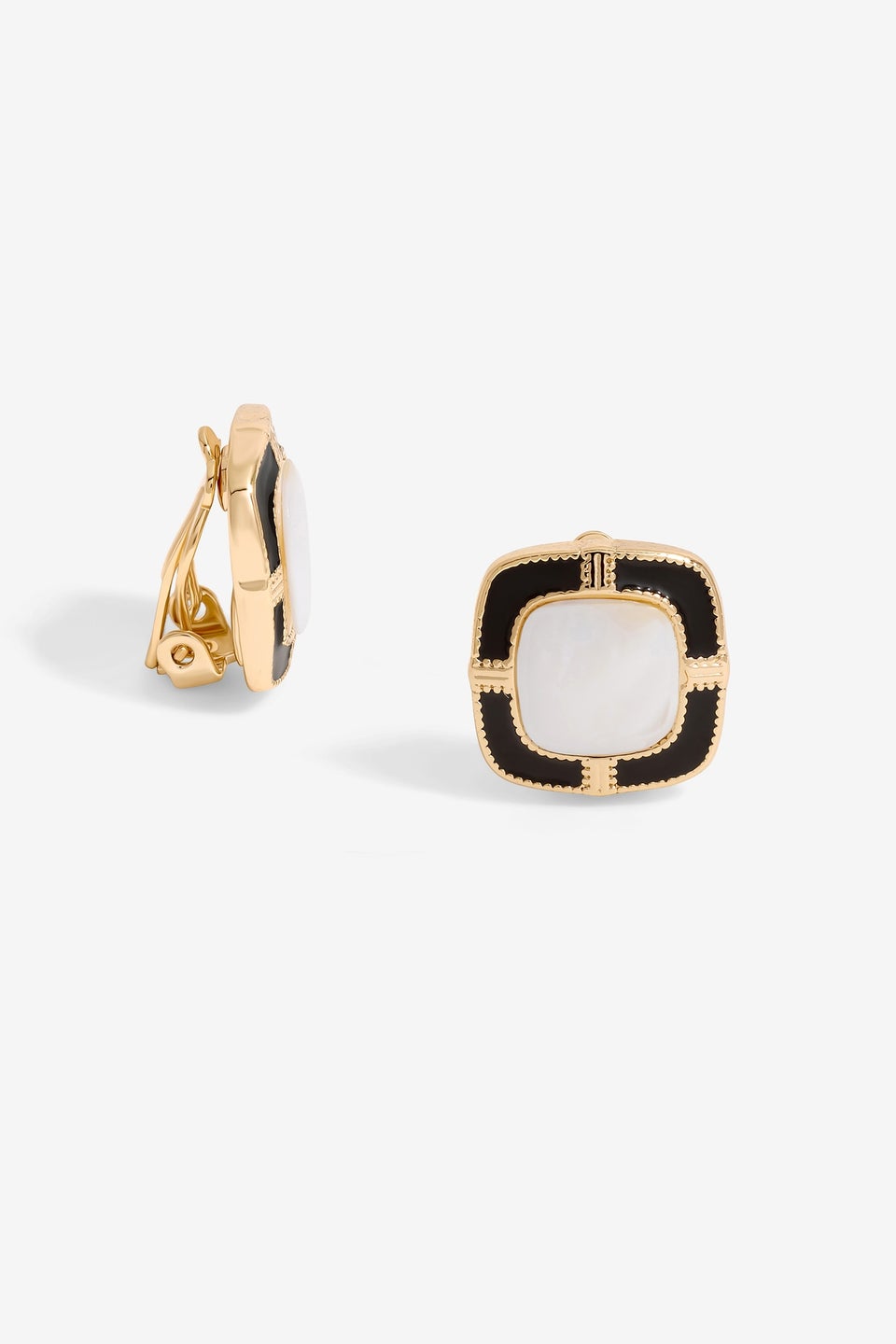 Jon Richard Monocrome Clip Earrings