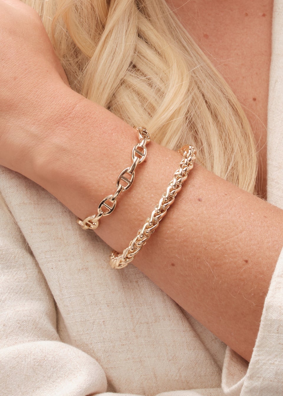 Jon Richard Gold Plated Polished Link Cuff